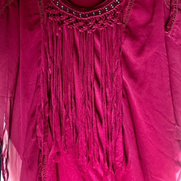 Mollorello woman’s Large Burgundy bohemian Blouse . - Picture 5 of 10